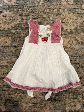 W.D. Wolf  Baby Girl Dress 12M Red Gingham Embroidered Christmas